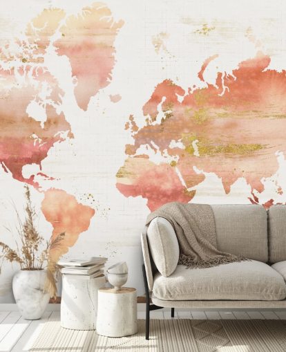 orange and terracotta world map wallpaper