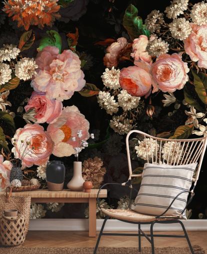 roze rozen op donkere achtergrond