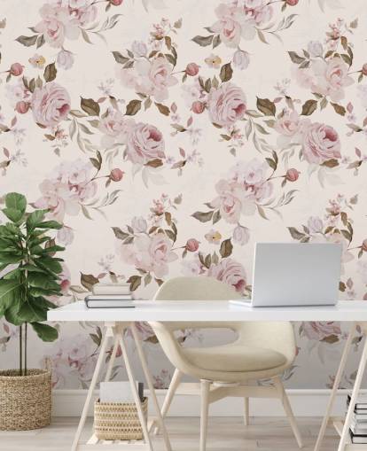 støvete rosa floral tapet støvete rosa floral tapet