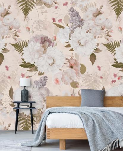 pastel pink floral wallpaper
