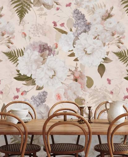 pastel pink floral wallpaper