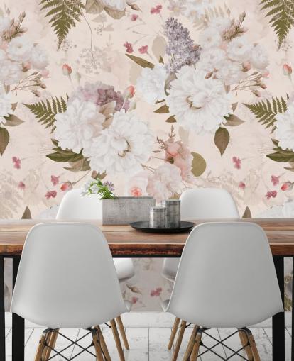 pastel pink floral wallpaper