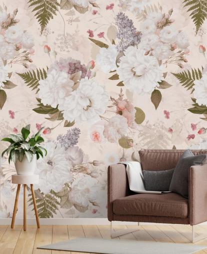 pastell rosa blommig tapet pastell rosa blommig tapet