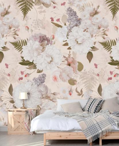 pastell rosa blommig tapet pastell rosa blommig tapet