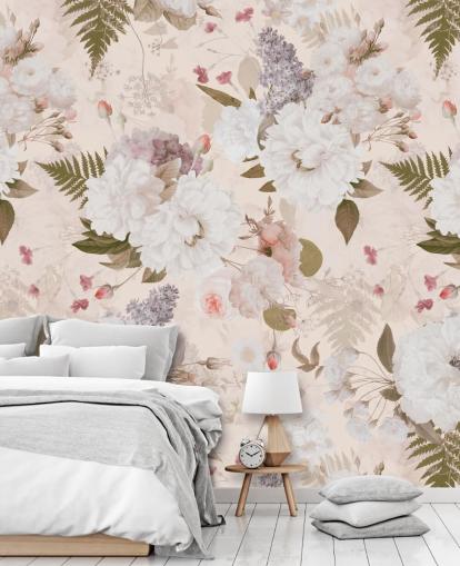 pastel pink floral wallpaper