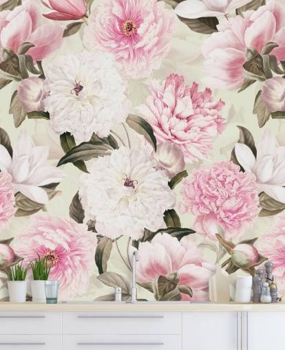 blush vintage peônias primavera jardim papel de parede blush vintage peônias primavera jardim papel de parede