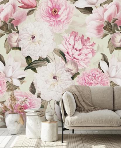 blush vintage peonies spring garden wallpaper blush vintage peonies spring garden wallpaper