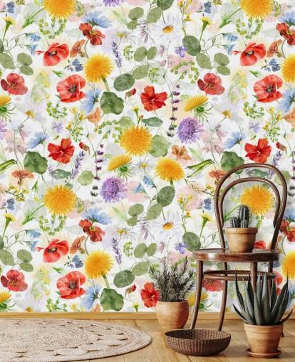 colourful wildflowers wallpaper