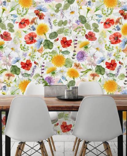 papel pintado de flores silvestres