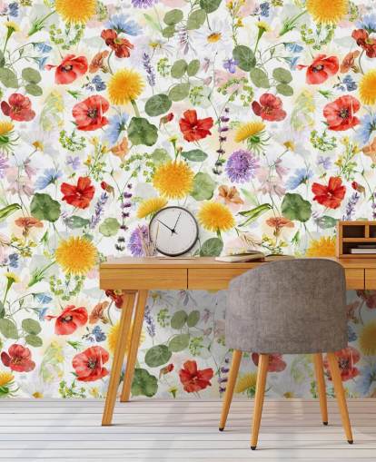 colourful wildflowers wallpaper