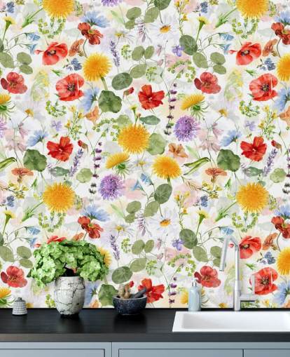 papel pintado de flores silvestres