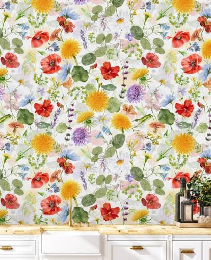 colourful wildflowers wallpaper