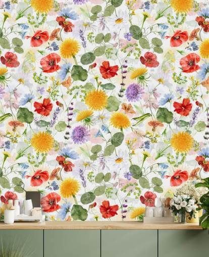 bunte Wildblumen Tapete