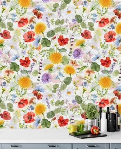 colourful wildflowers wallpaper