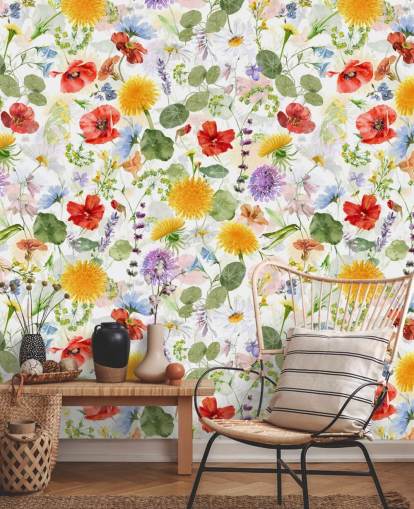 fargerike villblomster tapet fargerike villblomster tapet