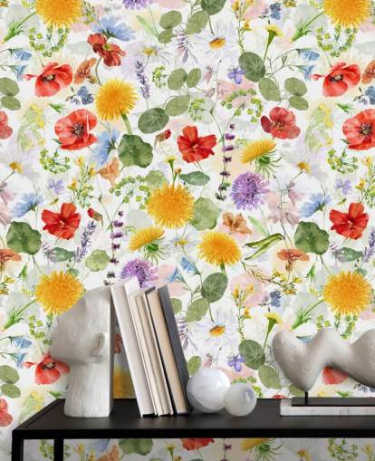 bunte Wildblumen Tapete