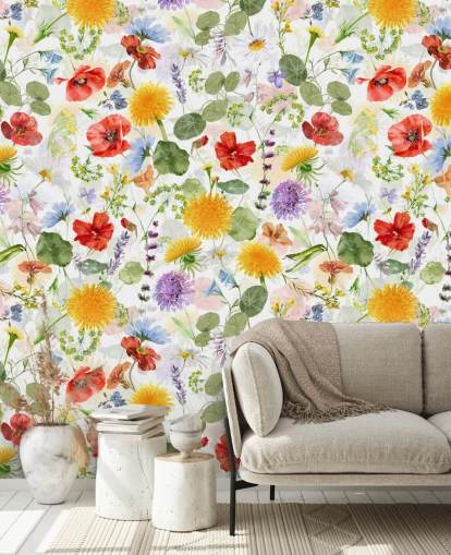 bunte Wildblumen Tapete