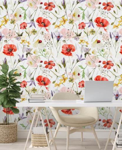 poppies and wildflowers wallpaper poppies and wildflowers wallpaper