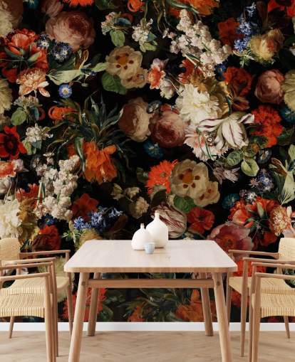 papel pintado floral colorido