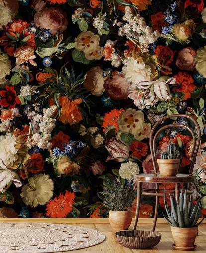 papier peint floral coloré