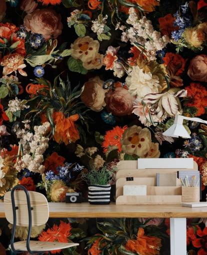 papier peint floral coloré