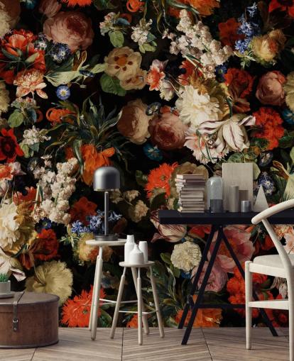 papier peint floral coloré