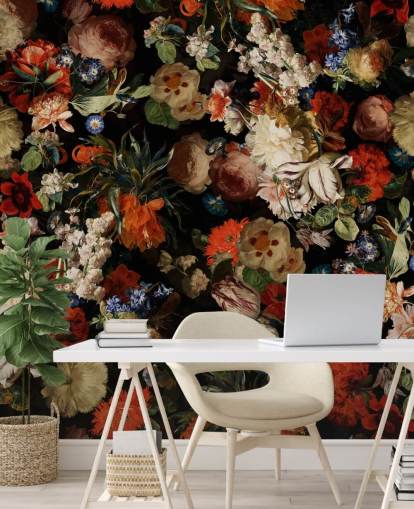 fargerik floral tapet