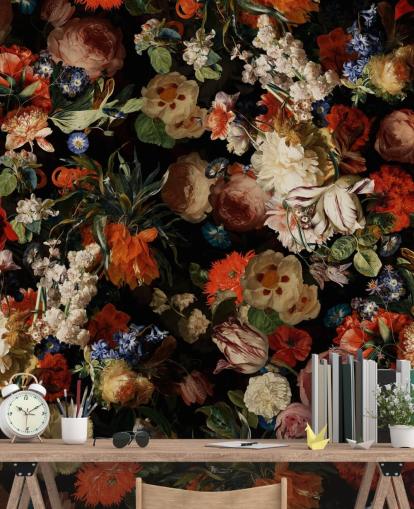 papier peint floral coloré