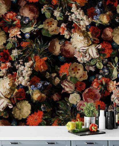 fargerik floral tapet