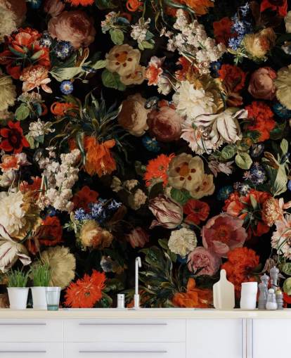 kleurrijk bloemenbehang
