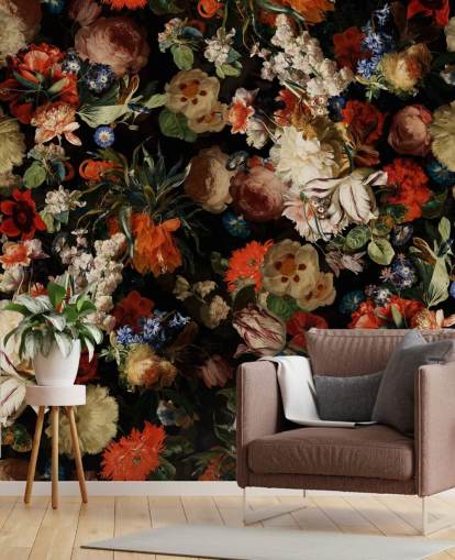 farverige blomster tapet