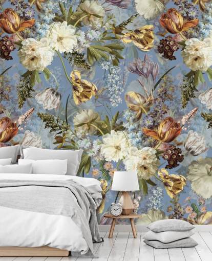 weelderige nederlandse lentebloemen tuin behang weelderige nederlandse lentebloemen tuin behang