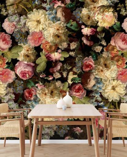 pretty vintage florals wallpaper