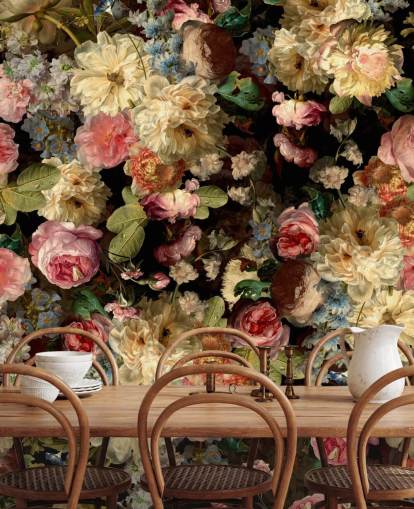 ziemlich Vintage-Blumen-Tapete