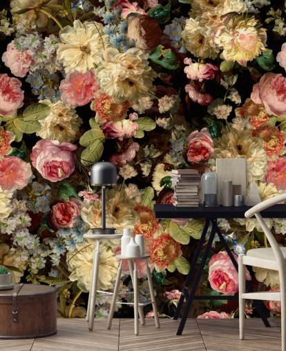 joli papier peint floral vintage