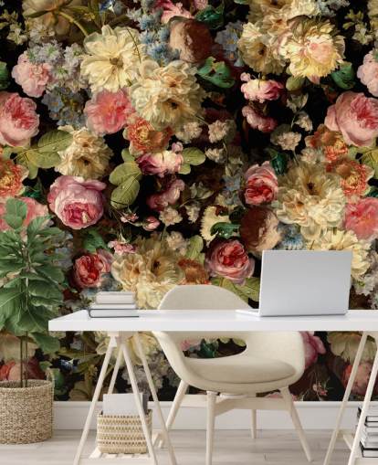 papel de parede floral vintage