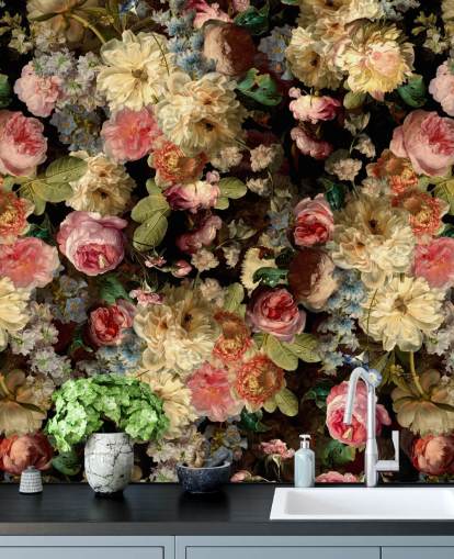 joli papier peint floral vintage