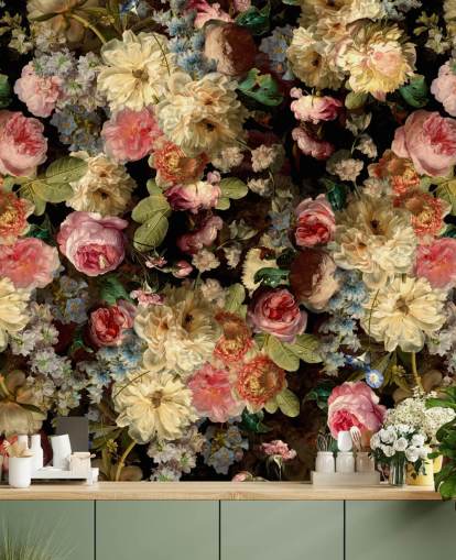 joli papier peint floral vintage