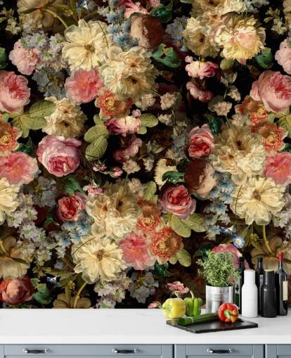 ziemlich Vintage-Blumen-Tapete