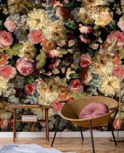 papel de parede floral vintage