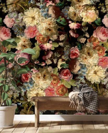 joli papier peint floral vintage