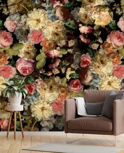 pretty vintage florals wallpaper