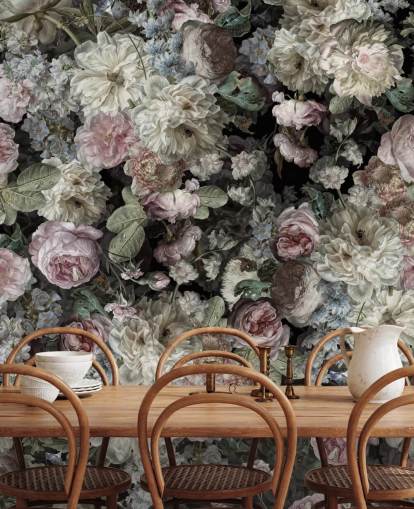 pastelkleurige vintage bloemen behang pastelkleurige vintage bloemen behang