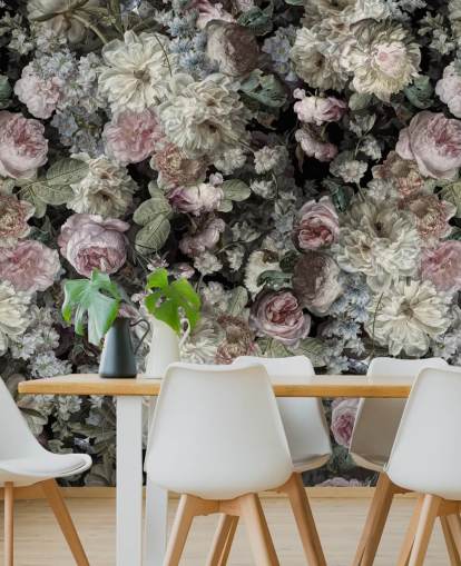 pastell tonet vintage blomster tapet