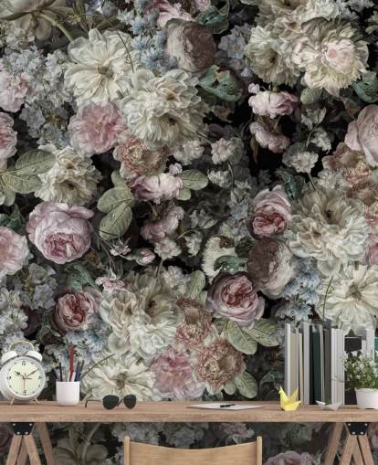 papel de parede de flores vintage em tons pastel papel de parede de flores vintage em tons pastel