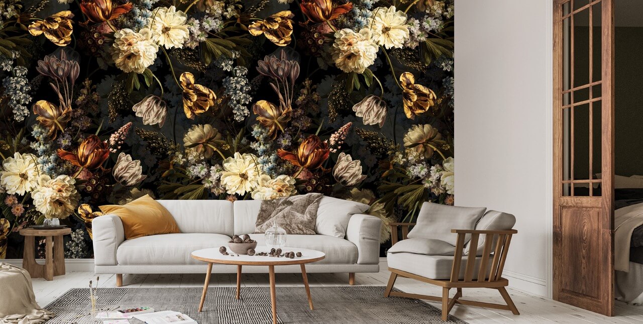 Dutch Midnight Garden Wall Mural Wallsauce UK