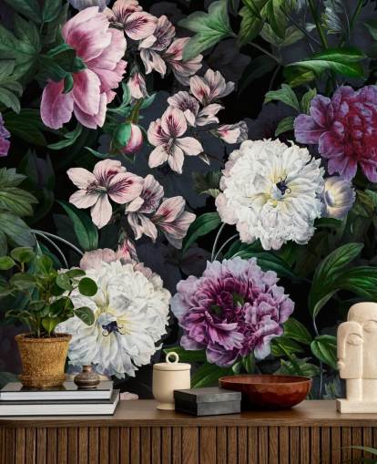 lilla og off-white blomster tapet lilla og off-white blomster tapet