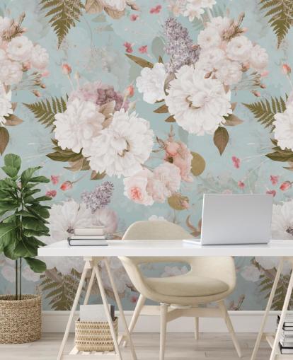 light pink and white peony wallpaper
