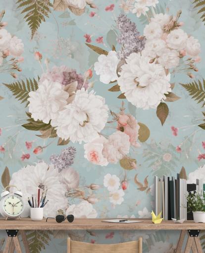 light pink and white peony wallpaper