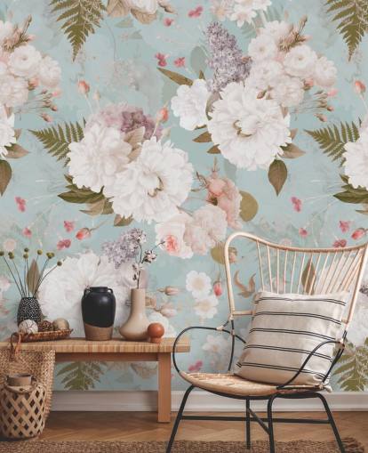 light pink and white peony wallpaper